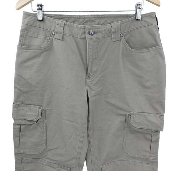 Duluth Trading Khaki Flat Front Cargo Pants Size 12 x 29 Tan Canvas Workwear - Picture 5 of 12